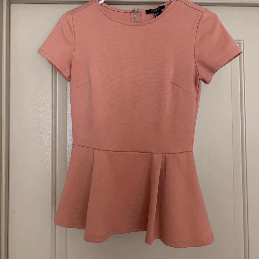 Forever 21 Pink Peplum Top